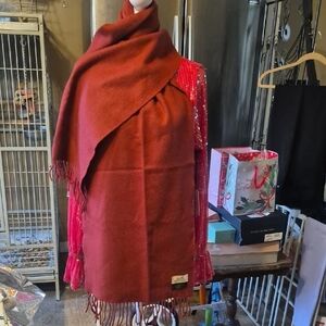 Hermes Red Wool Scarf